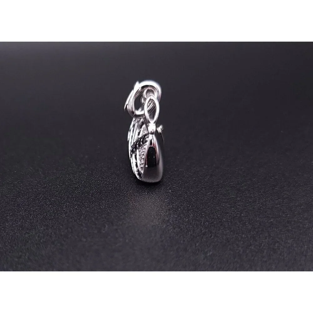 Mirabelle 18kt White Gold Diamond and Sapphire Purse Charm Pendant with Enhancer